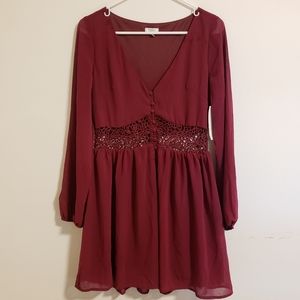 NWT TOBI Burgandy Lace Dress